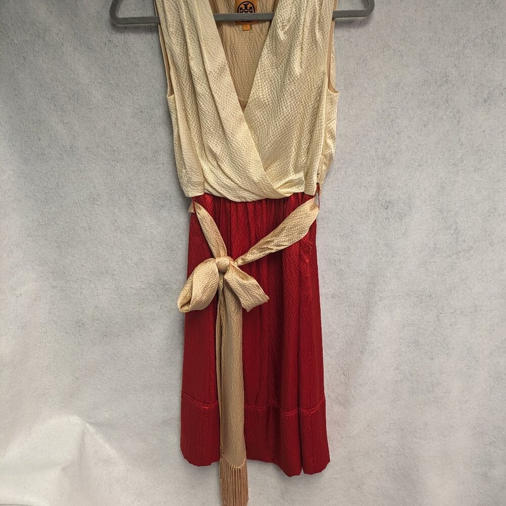 Women's Red and While Tory Burch Dress Size 0